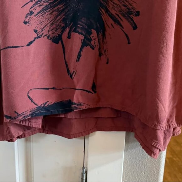 Women’s Animale‎ Rust Colored & Black Flowers Sleeveless Tank Strap Dress Size L - Picture 5 of 10